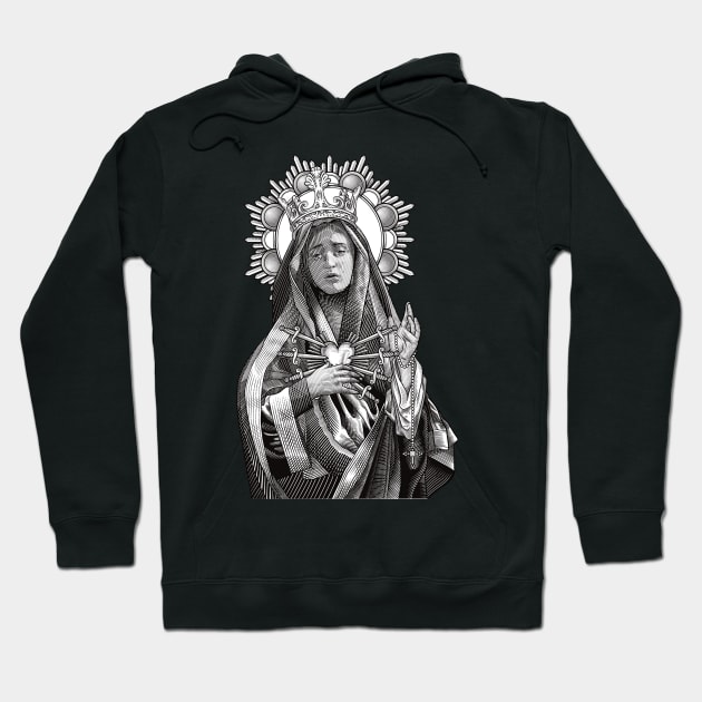 Mater Dolorosa Our Lady of Sorrows Hoodie by Beltschazar